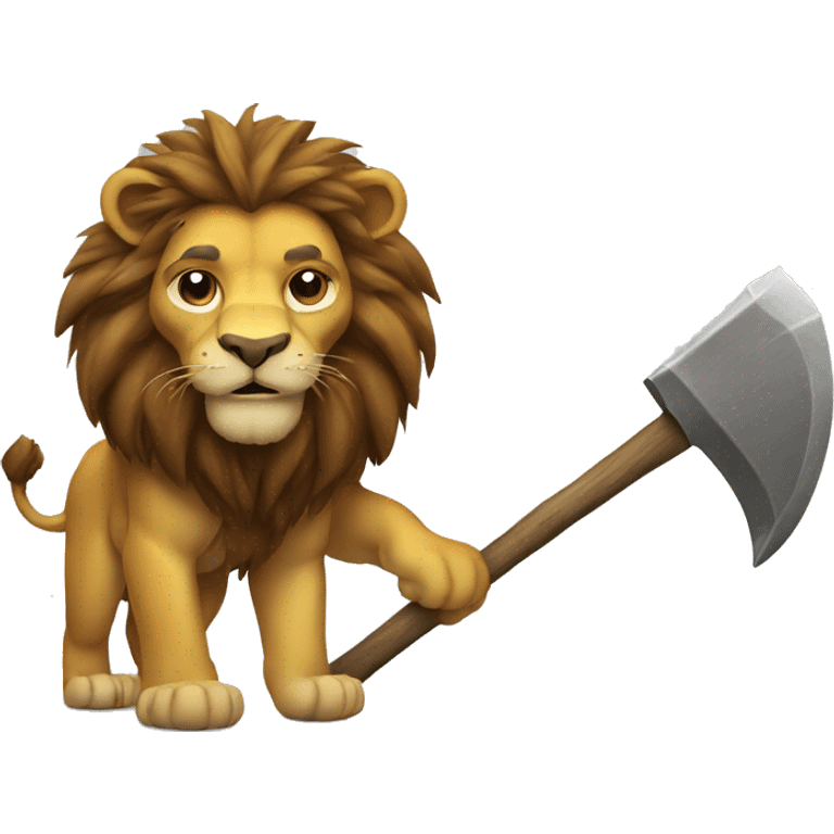 Lion with axe  emoji