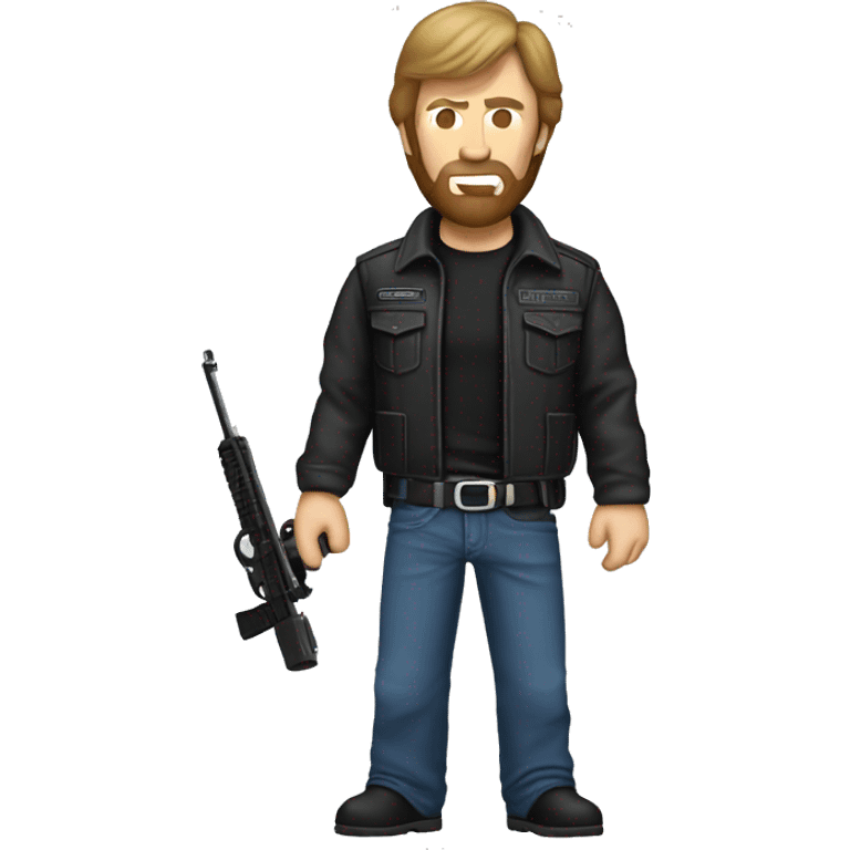 Chuck Norris with a weapon jacket emoji