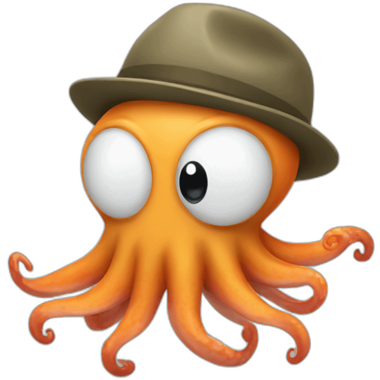 Squid wearing a flat cap emoji