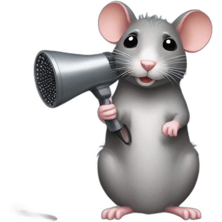 Rat with hair dryer emoji