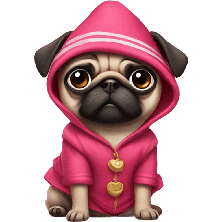 Pug in cherry clothes emoji