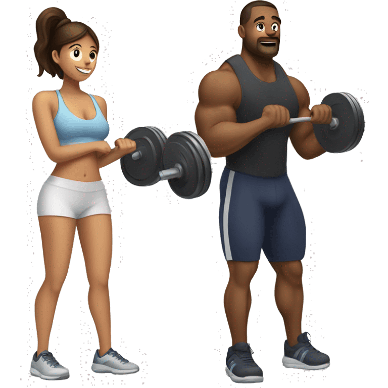 Weight lifting with girlfriend  emoji