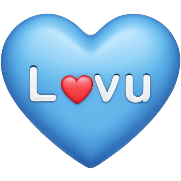 Blue heart either the words I Love You Ry emoji