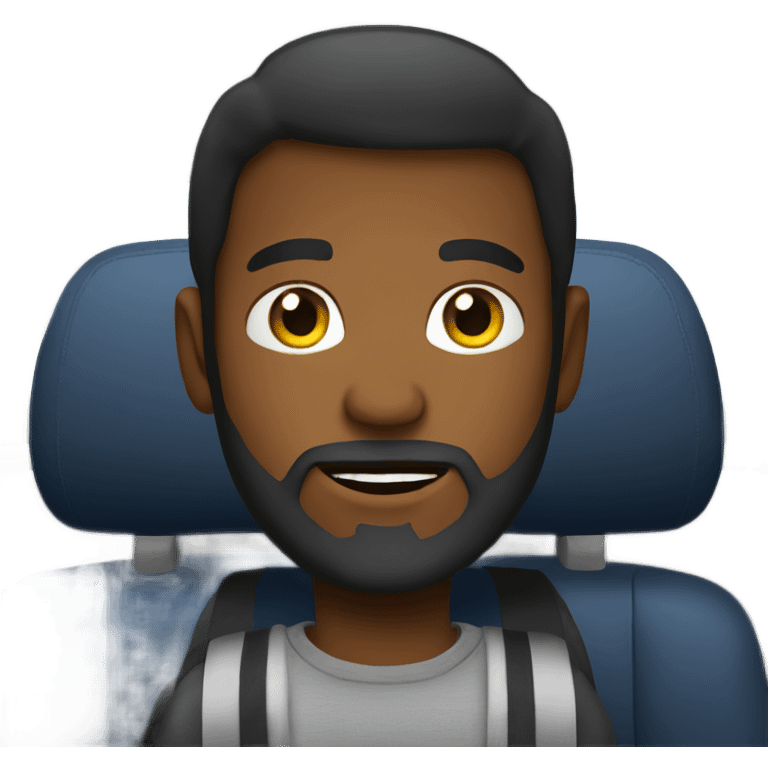 bearded boy in car interior emoji