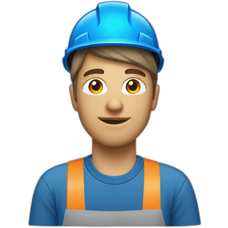 worker with blue helmet and blue shirt emoji