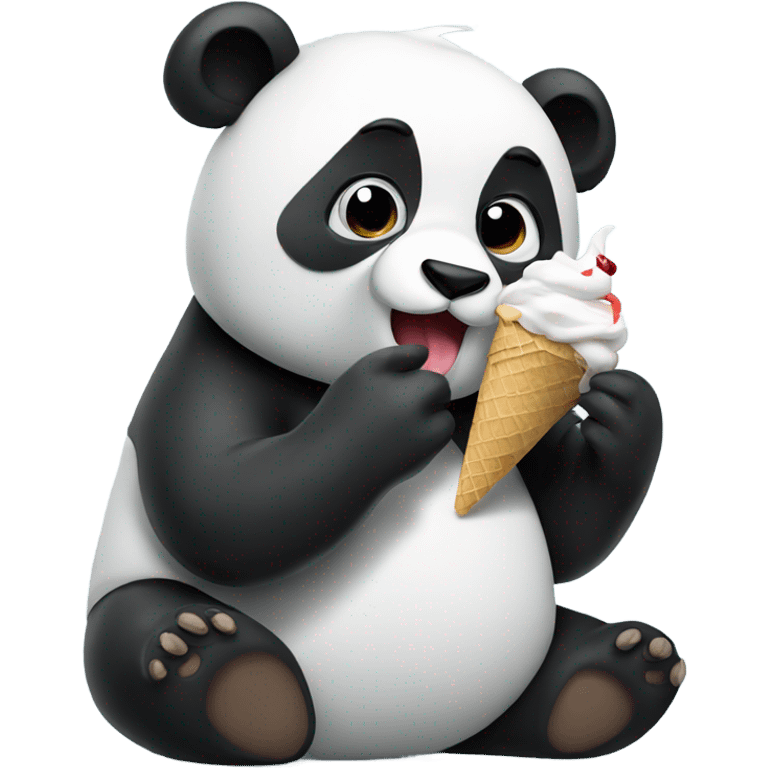 Panda eating ice cream emoji