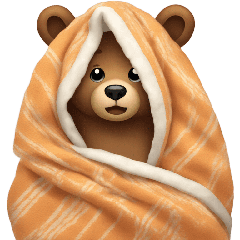 bear covered in cozy blanket  emoji