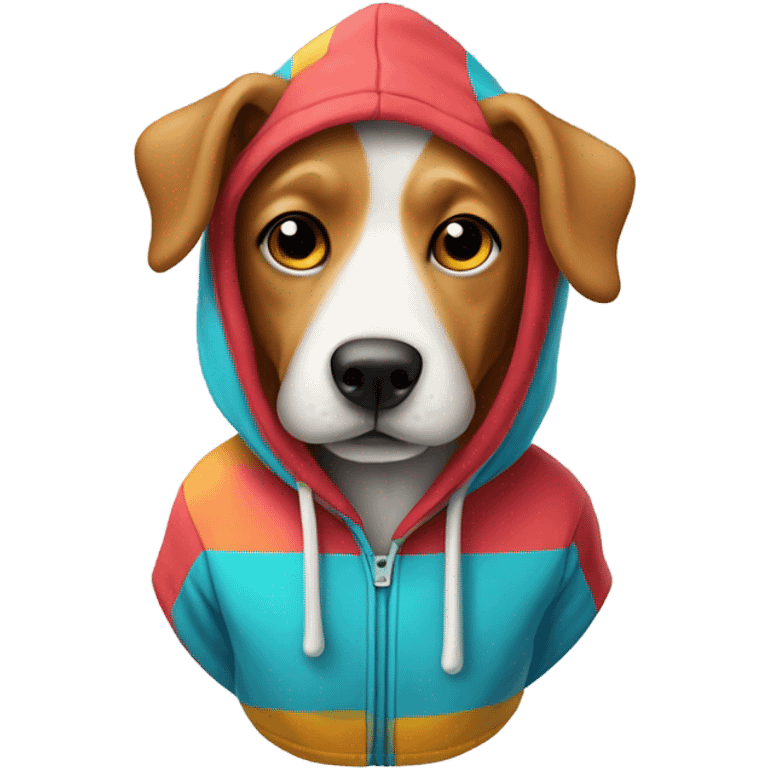 Dog wearing a hoodie emoji