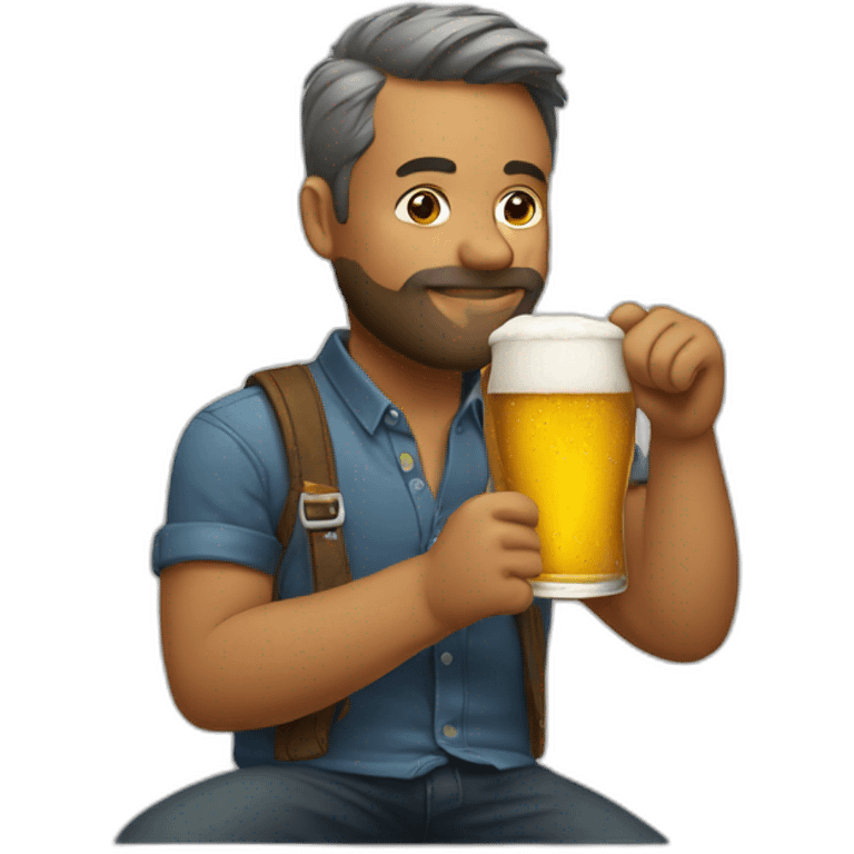 Designer drinking beer emoji