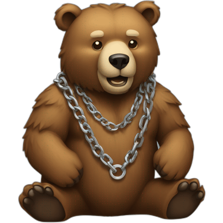 bear wearing a chain 3/4 view emoji