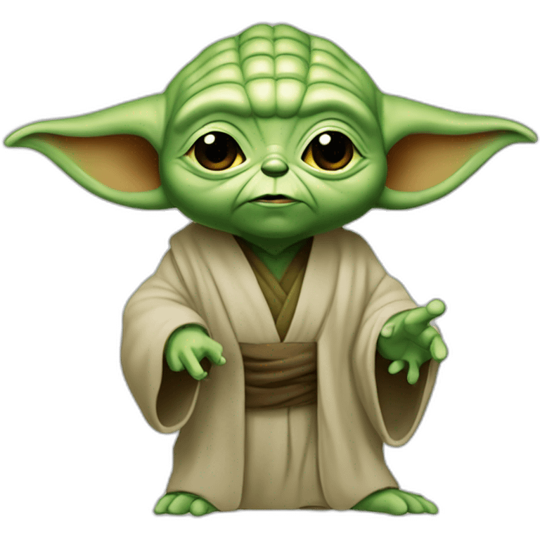 Yoda qui fait un pousse vert le haut emoji