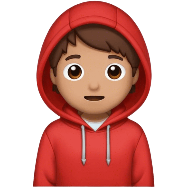 Brown doodle with a red hoodie  emoji