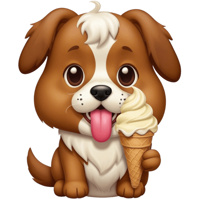 Dog licking ice cream emoji