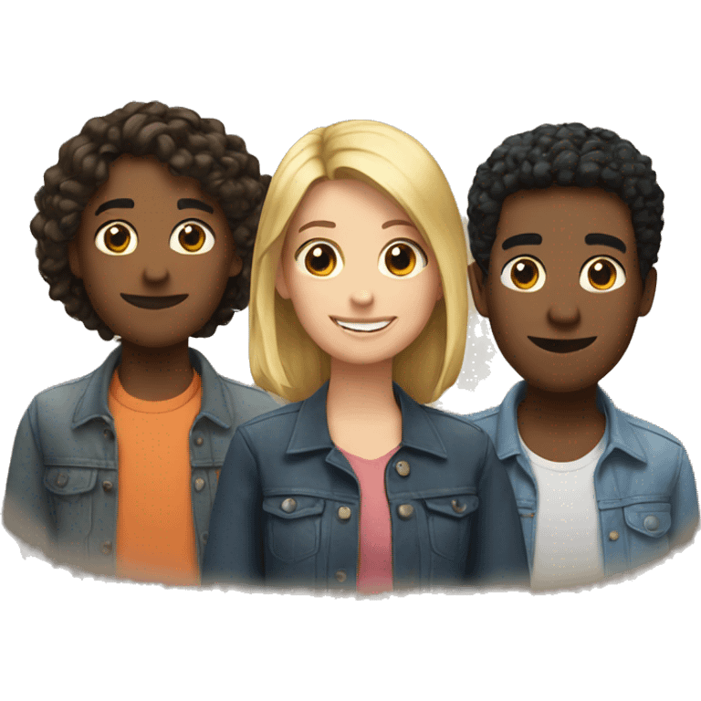 three friends emoji