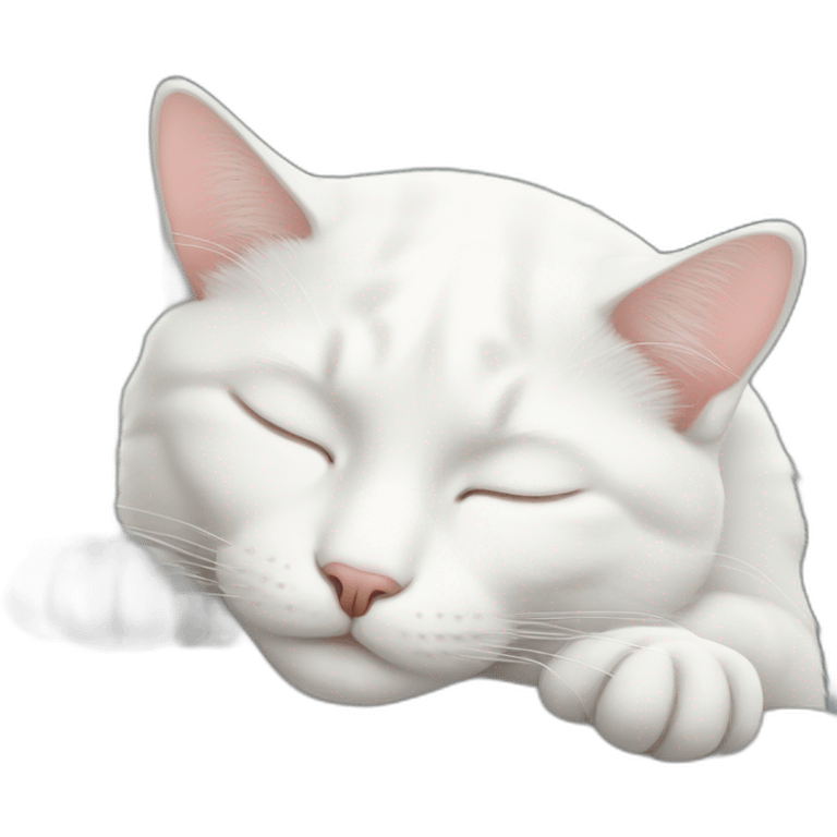 White Cat sleeping emoji