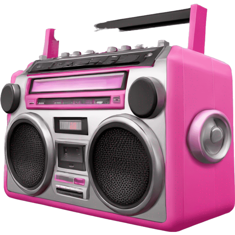 old retro y2k pink boombox emoji