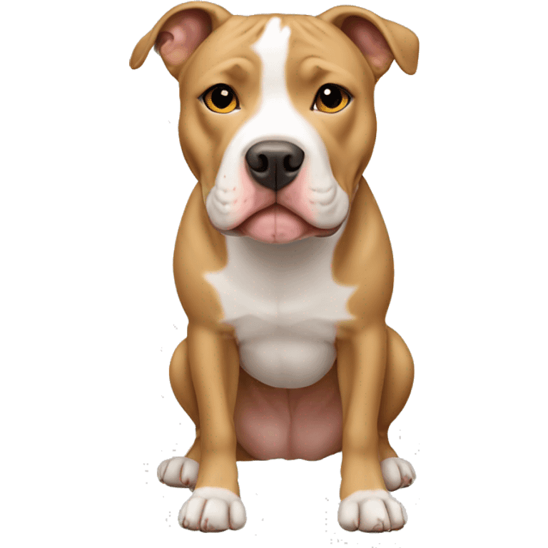 Tan and white pit bull  emoji