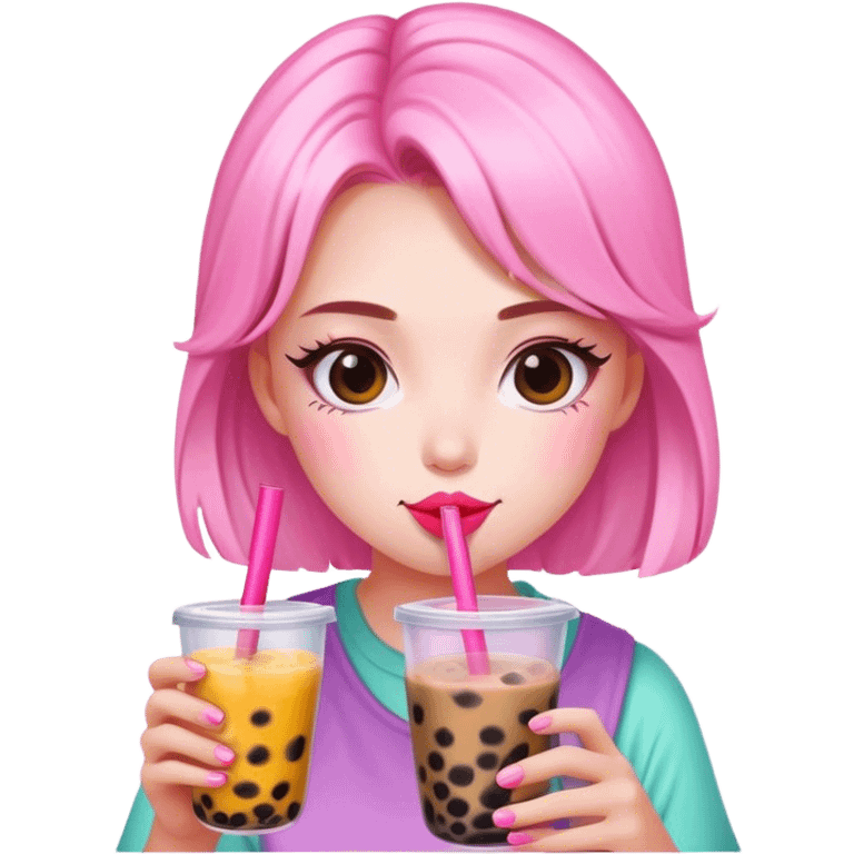 Girly boba drinks emoji