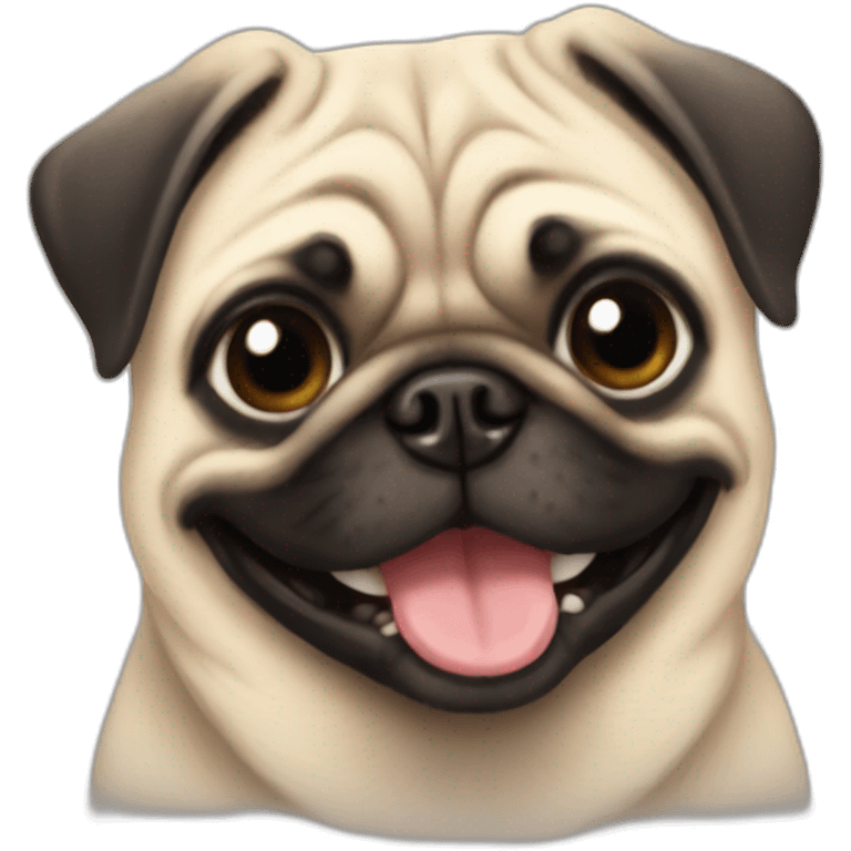 Pug happy emoji