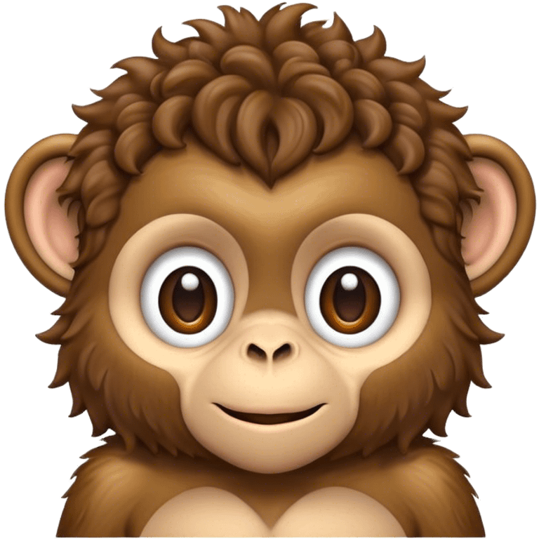 monkey with curly hair  emoji