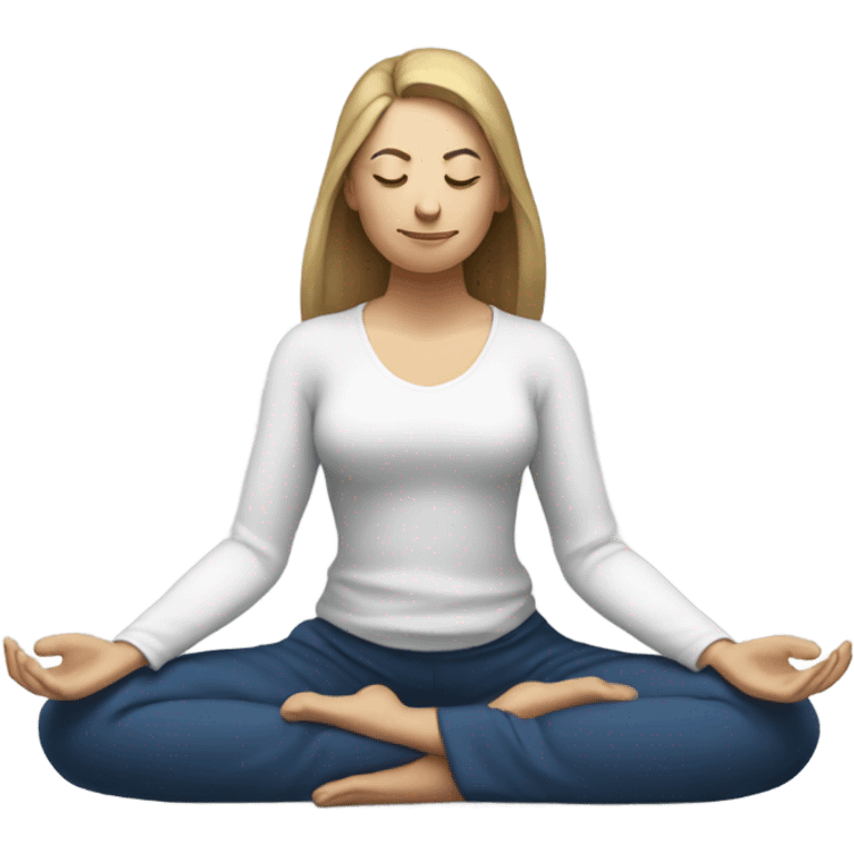 white woman in meditation pose emoji