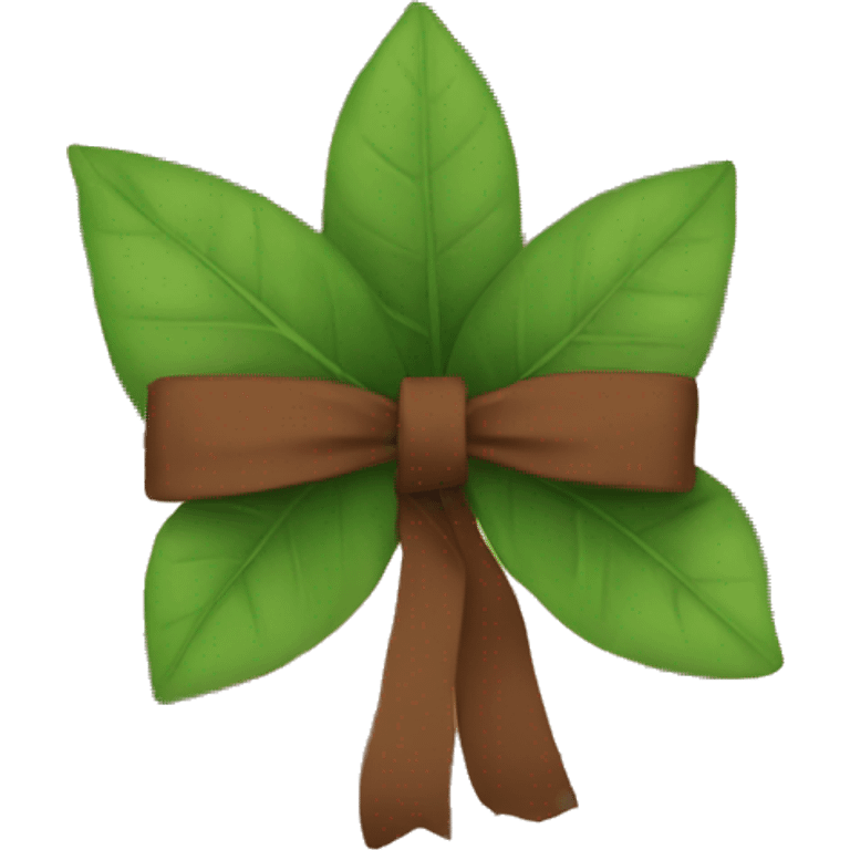 Brown bow with leaves emoji