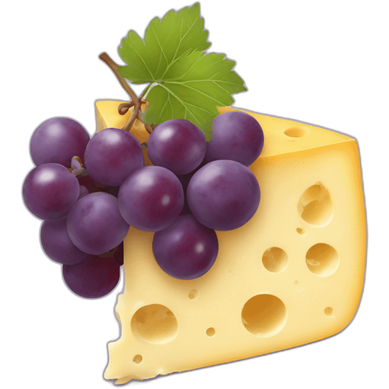 Cheese and grapes emoji