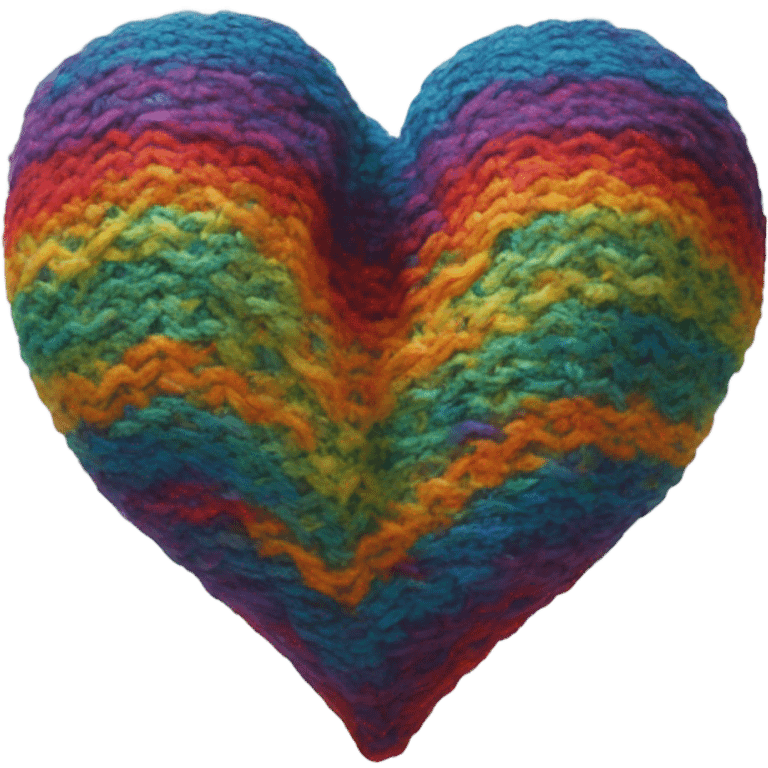 Rainbow knitted heart emoji