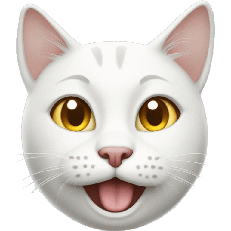 white cat winking  emoji