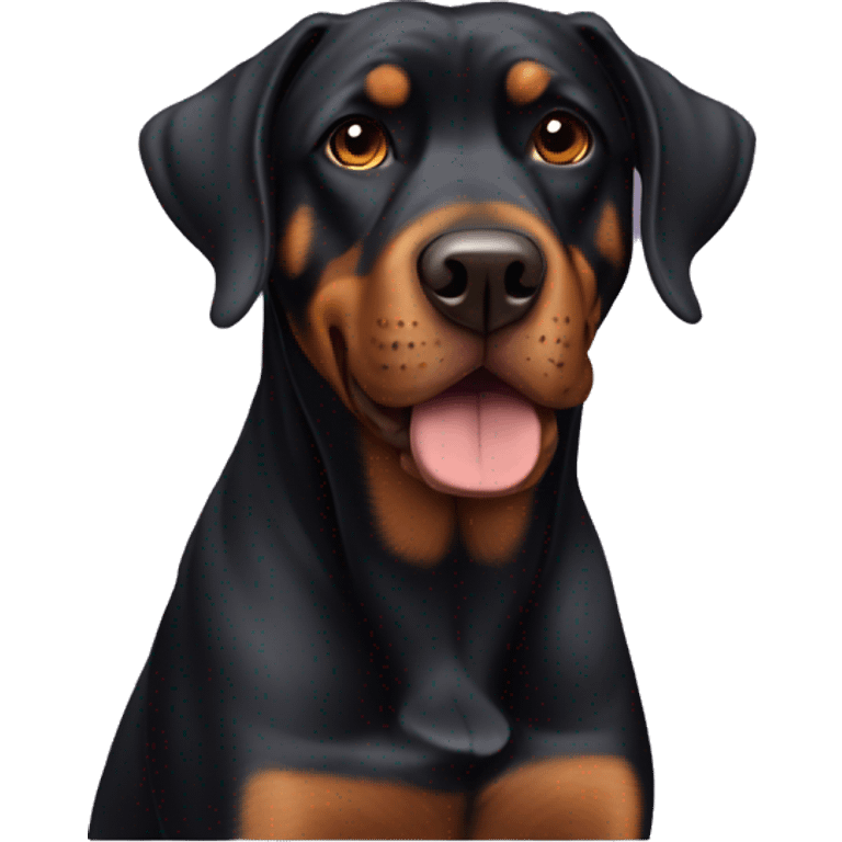 rotweiller dog skinny face emoji