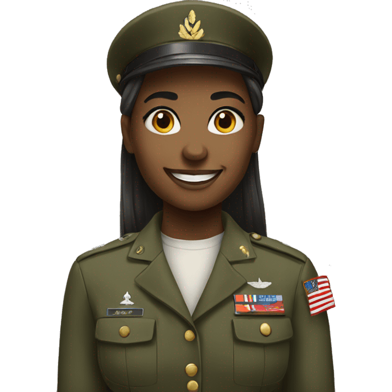 military girl smiling confidently emoji