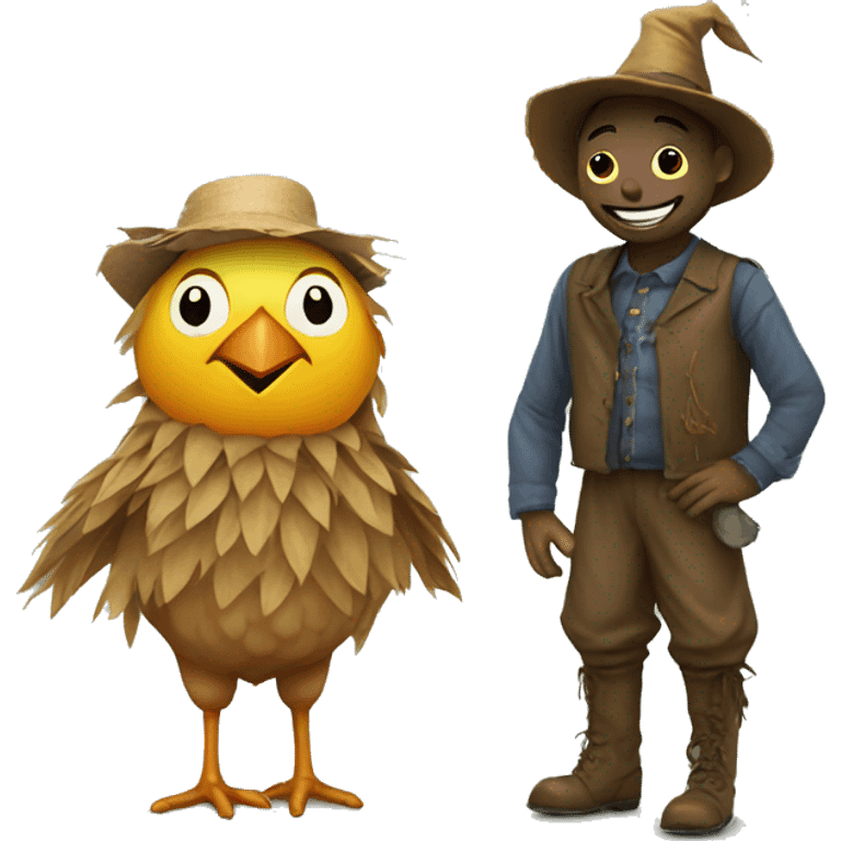 pigeםn and scarecrow emoji