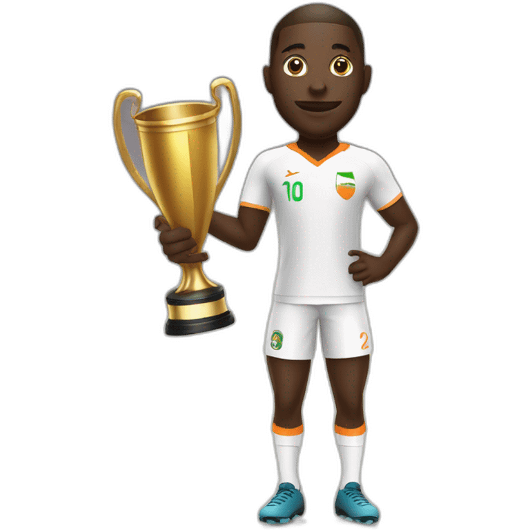 Ivorian footballer with can trophy  emoji