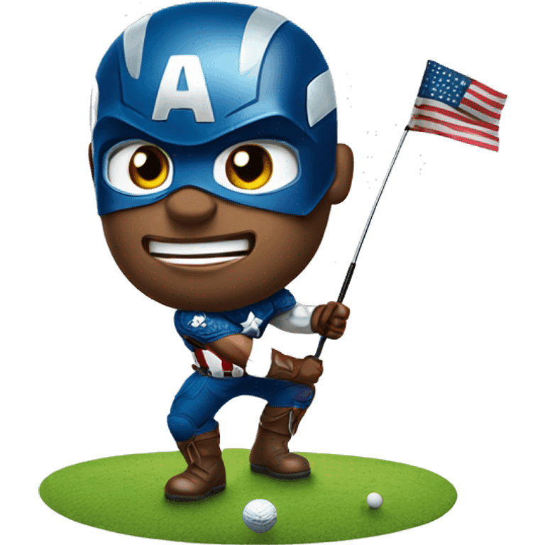 Captain America golfing emoji