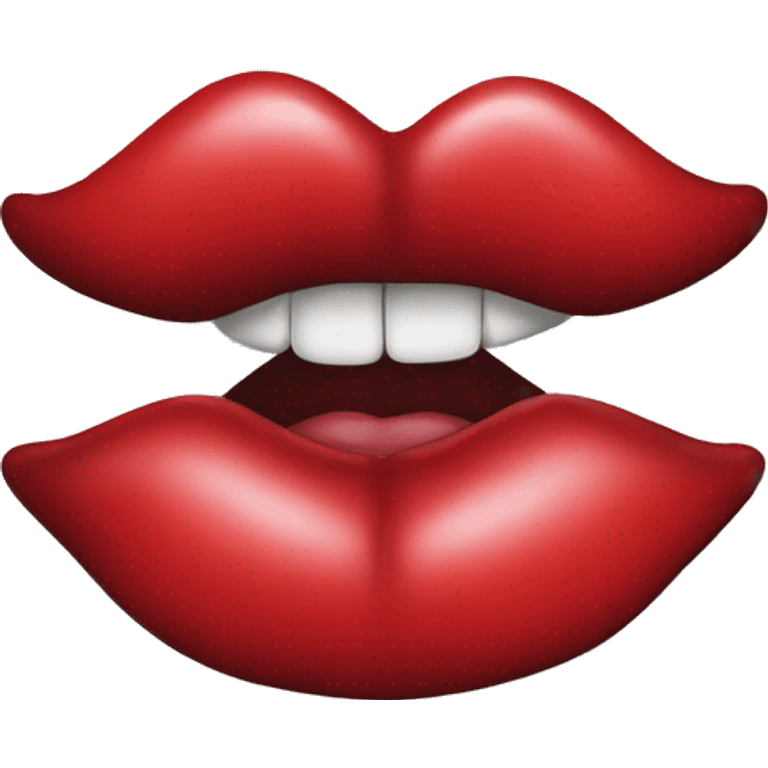 Red lips kissing with love emoji