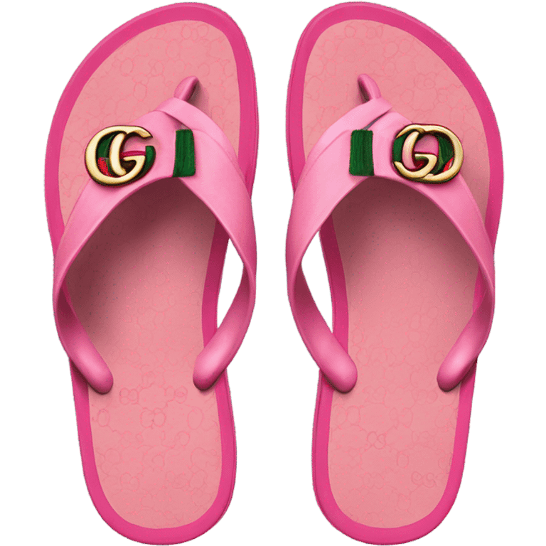 realistic pink gucci flip flops emoji