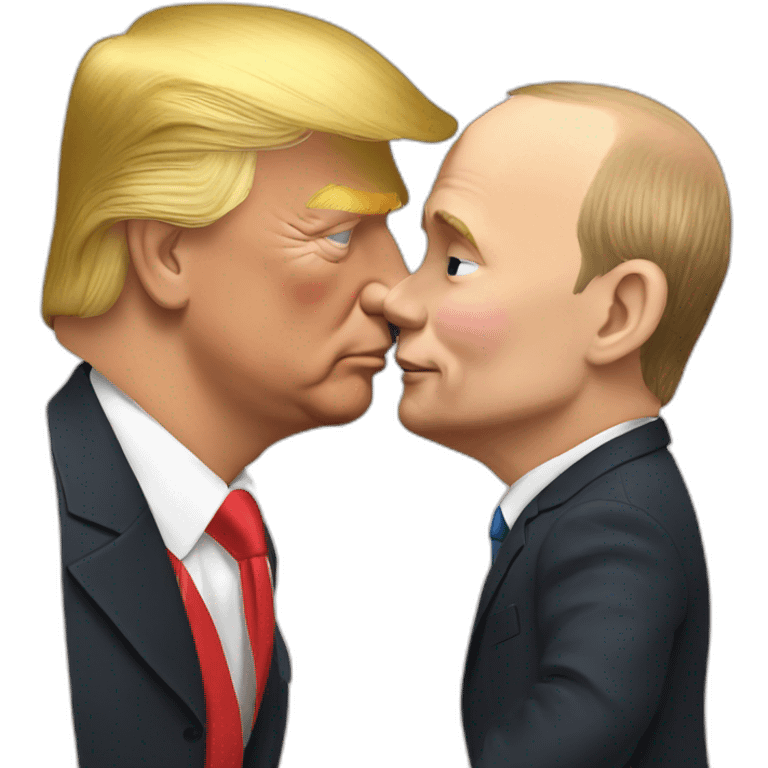 Putin kissing trump emoji