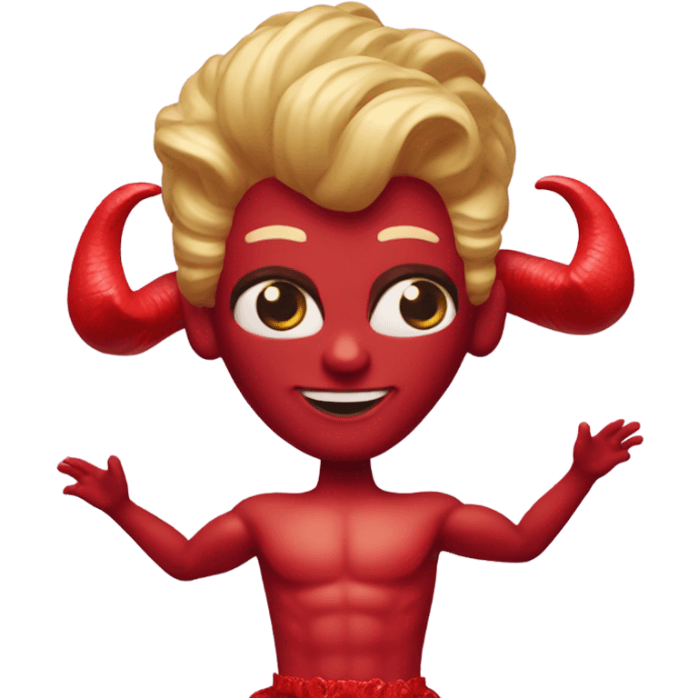 Red horned Satan Ken and Barbie dolls emoji