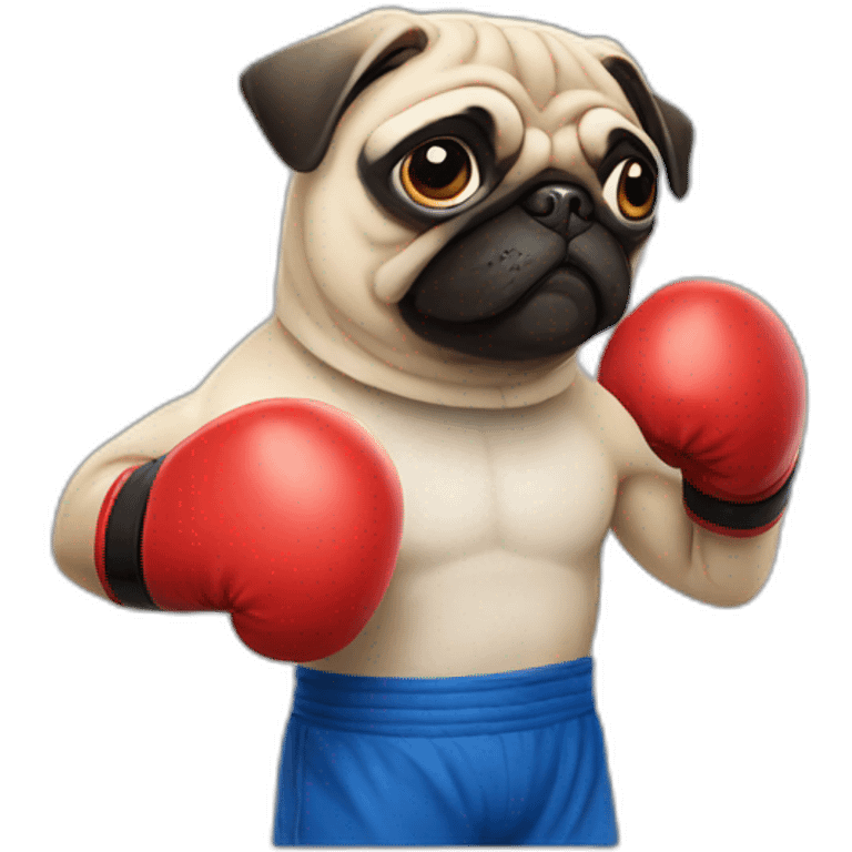 pug with boxing gloves emoji