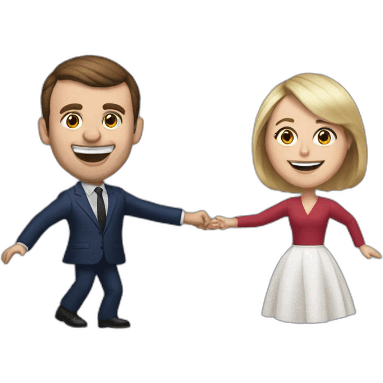 emanuel macron qui danse avec elisabeth borne emoji