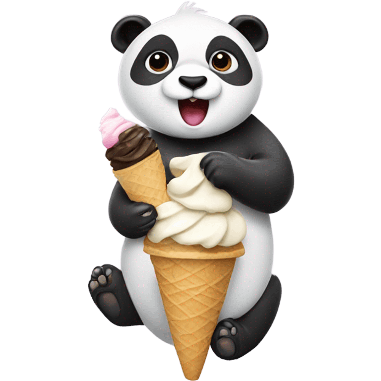 Panda eating ice cream emoji