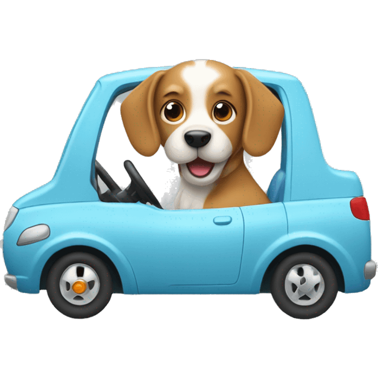 Dog driving a car emoji