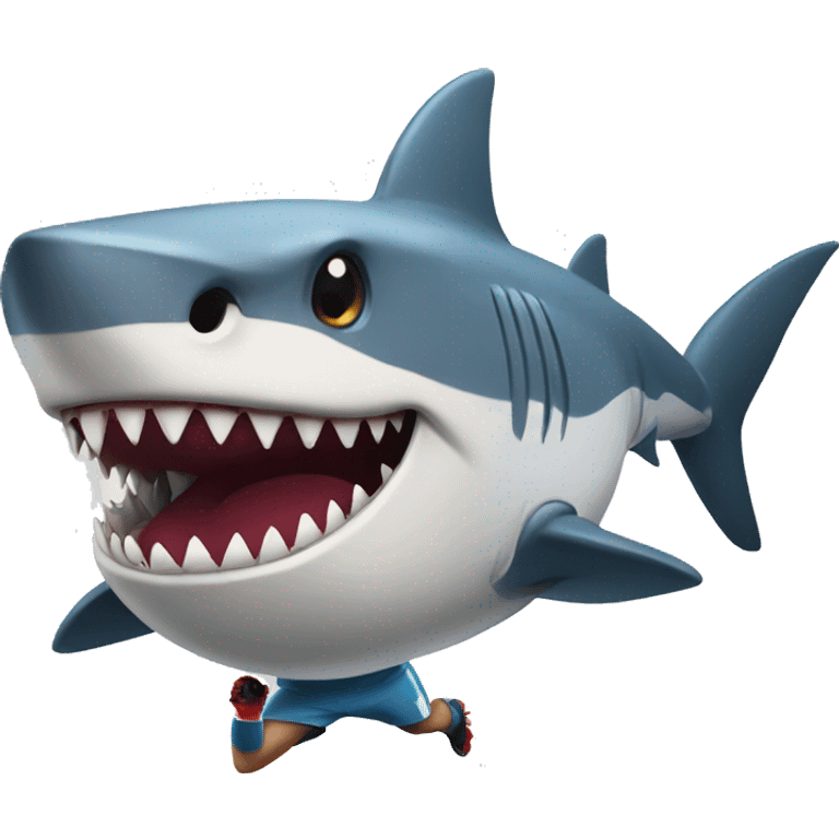 Shark playing rugby emoji