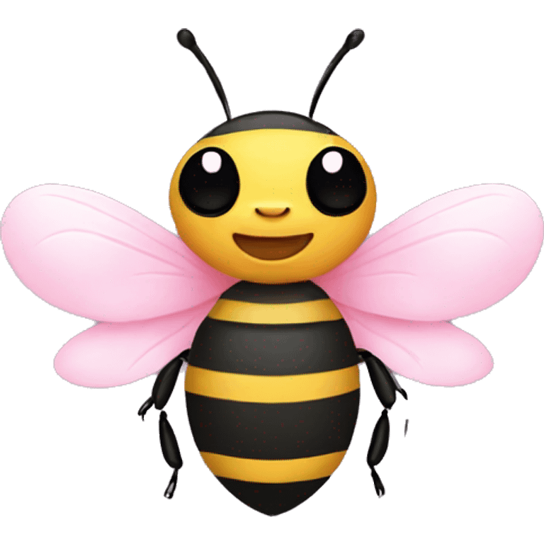 Cute honey bee with baby pink bow on top of head emoji