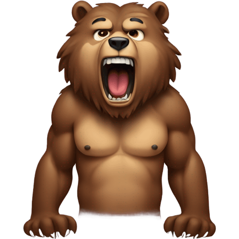 Standing and growling bear emoji