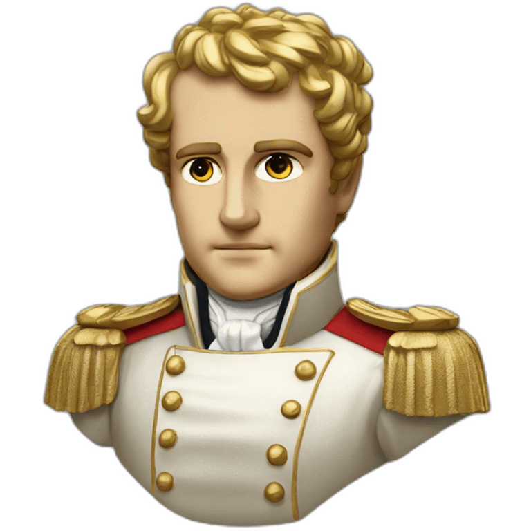 Laurel wreath short hair serious napoleon bonaparte golden statue emoji