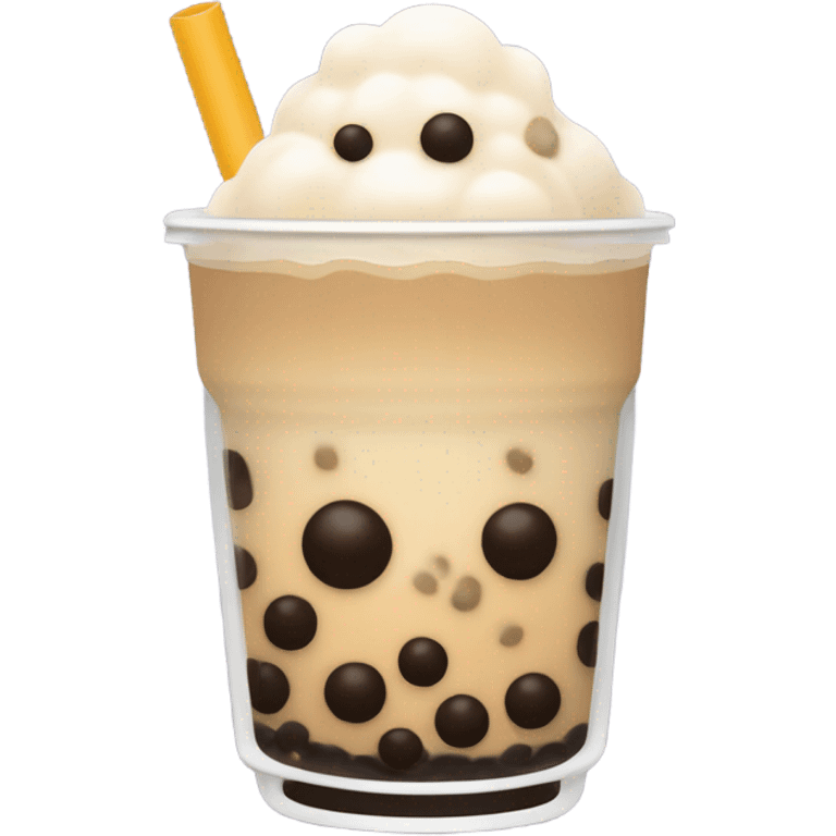 1 boba tea with middle sized tapioka balls  emoji