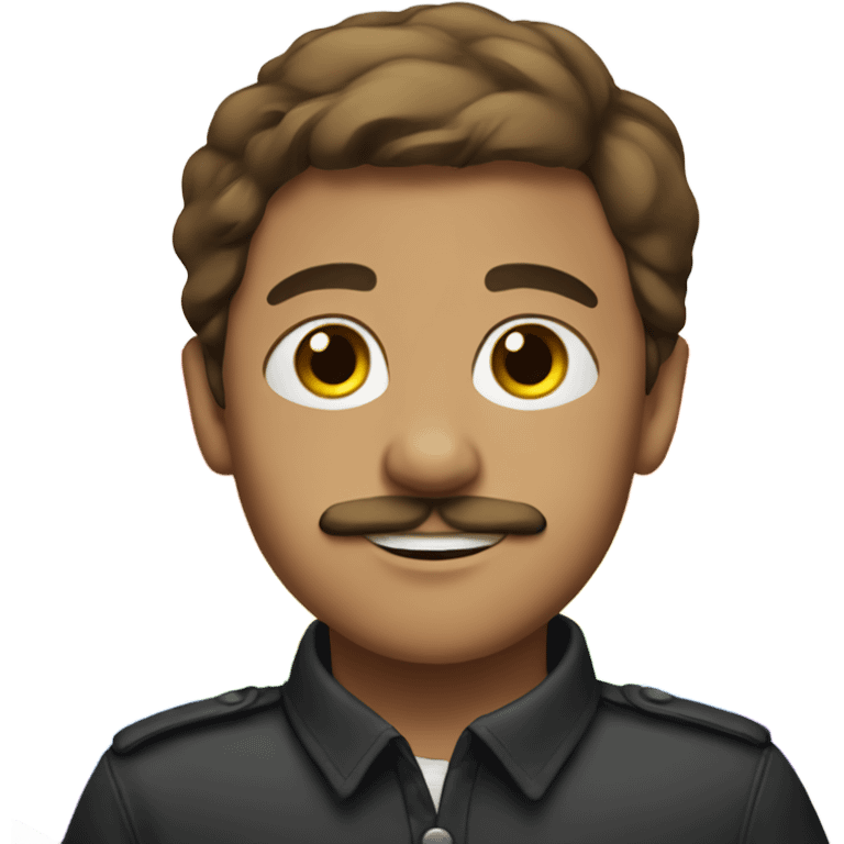 brown-haired boy with mustache, rainbow flag in background emoji