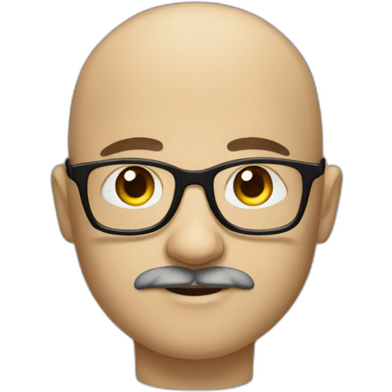 Young bald man with glasses and mustach emoji