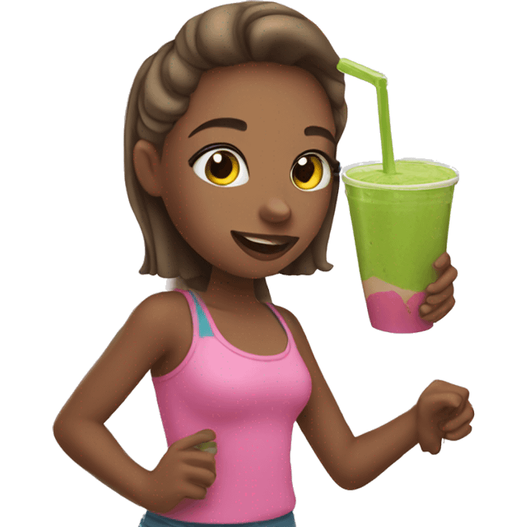 Girl drinking smoothie  emoji